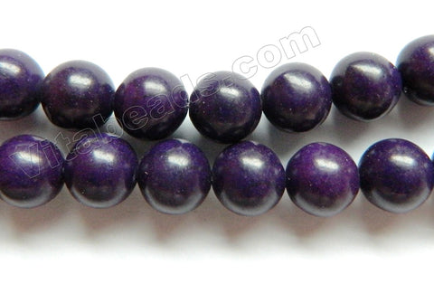 Deep Purple Turquoise - Smooth Round Beads   16"