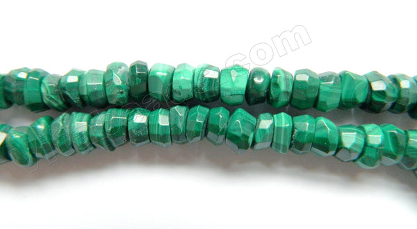 Malachite Natural AA  -  Machine Cut Rondels  16"