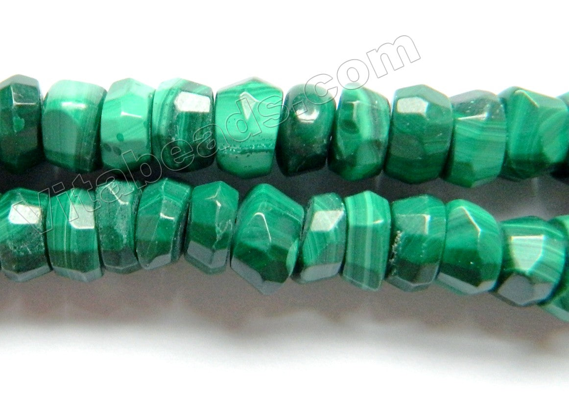 Malachite Natural AA  -  Machine Cut Rondels  16"