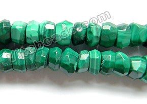 Malachite Natural AA  -  Machine Cut Rondels  16"