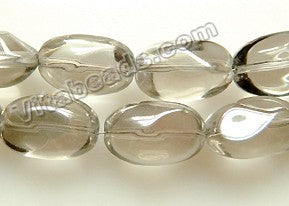 Coated Smoky Crystal Quartz  -  Smooth Cut Oval Nuggets 16"