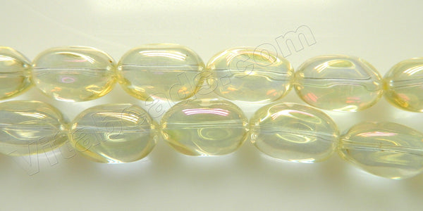 Coated Pineapple Crystal Quartz  -  Smooth Cut Oval Nuggets 16"