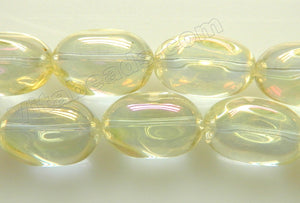 Coated Pineapple Crystal Quartz  -  Smooth Cut Oval Nuggets 16"