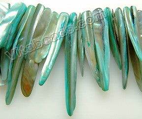 MOP Shell  -  Turquoise Blue  -  Long Sticks 7"