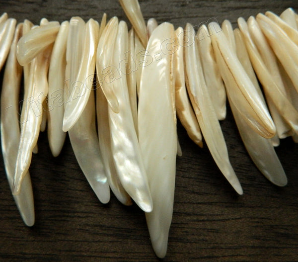MOP Shell  -  Cream White  -  Long Sticks 8"