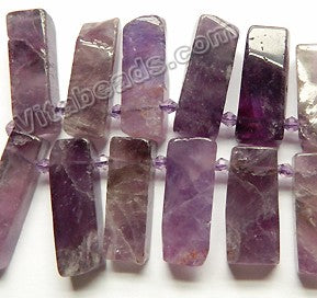 Amethyst AB -  Graduated Flat Long Rectangles Top Drill  16"