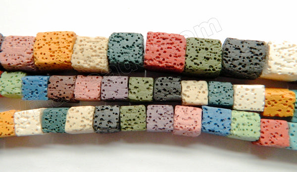 Mixed Color Lava Stone  -  Cubes  15"