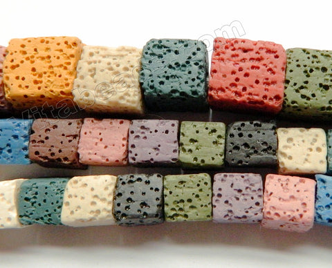 Mixed Color Lava Stone  -  Cubes  15"