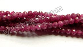 Dark Ruby Stone Natural AA -  Small Faceted Round  15"