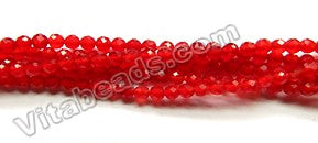 Big Red Jade AAA  -  Small Faceted Round  15"