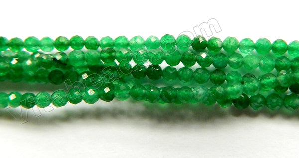 Bright Green Jade AAA  -  Small Faceted Round  15"