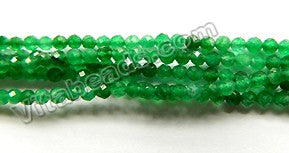 Bright Green Jade AAA  -  Small Faceted Round  15"