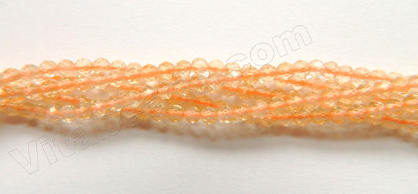 Light Citrine Natural A  -  Small Faceted Round  15"