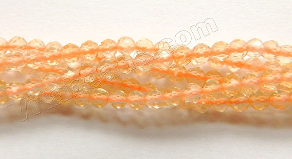 Light Citrine Natural A  -  Small Faceted Round  15"