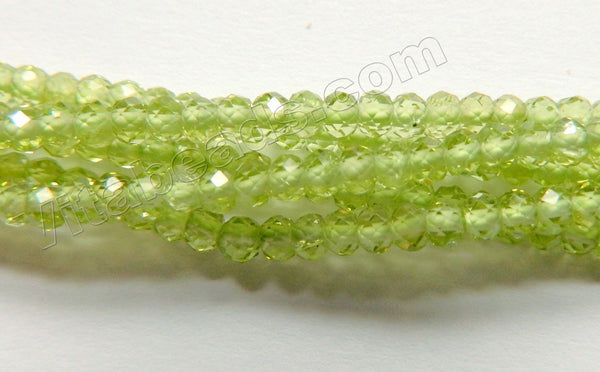 Peridot Natural AAA  -  Small Faceted Rondel  16"