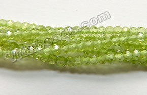 Peridot Natural AAA  -  Small Faceted Rondel  16"