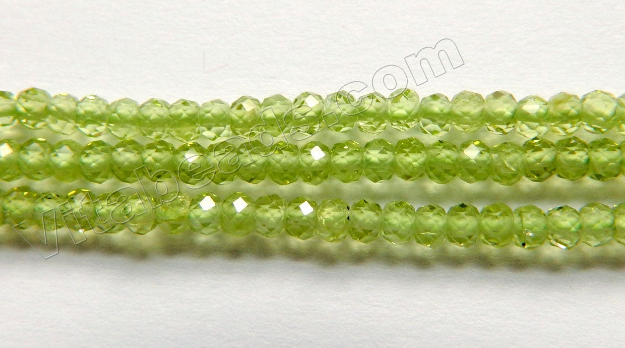 Peridot Natural AAA  -  Small Faceted Rondel  16"