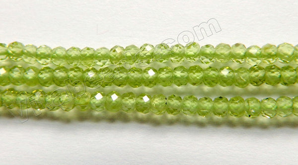 Peridot Natural AAA  -  Small Faceted Rondel  16"