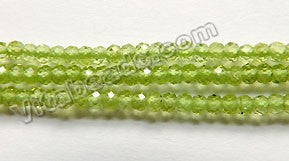 Peridot Natural AAA  -  Small Faceted Rondel  16"