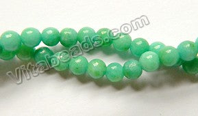 Spring Green Mashan Jade -  Smooth Round Beads  16"