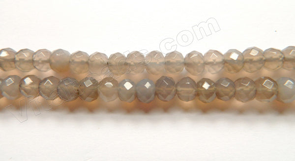 Grey Agate  -  Faceted Rondel  16"