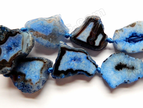 Sky Blue Fire Agate w/ Black  -  Irregular Flat Slabs 16"