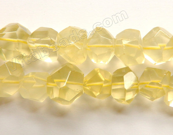 Light Lemon Quartz (Natural) AA  -  Center Cut Faceted Tumble  16"