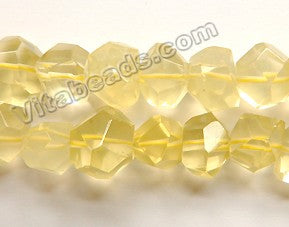 Light Lemon Quartz (Natural) AA  -  Center Cut Faceted Tumble  16"