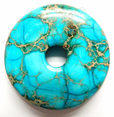 Smooth Pendant - Donut Aqua Impression Jasper