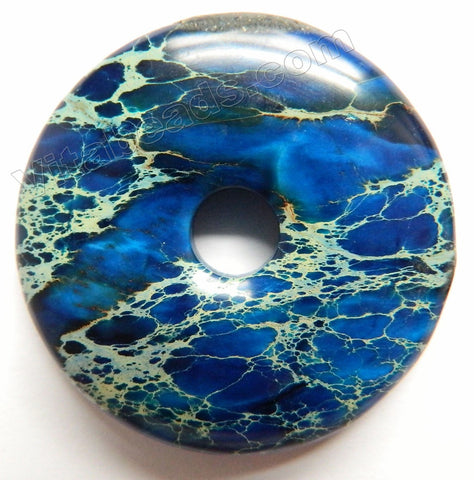 Smooth Pendant - Donut Sapphire Blue Impression Jasper