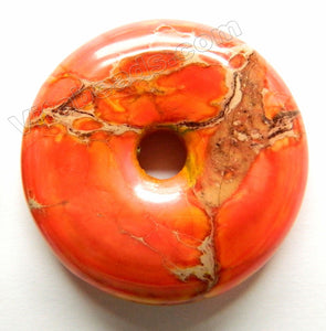 Smooth Pendant - Donut Orange Impression Jasper