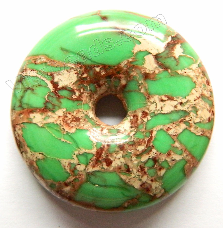 Smooth Pendant - Donut Olive Green Impression Jasper
