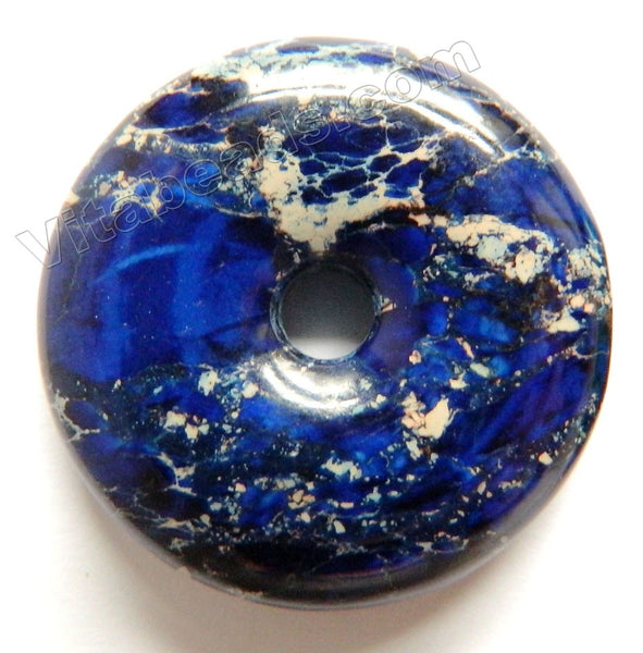 Smooth Pendant - Donut Sapphire Blue Impression Jasper