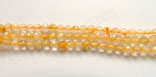 Yellow Rutilated Quartz Natural AA  -  Faceted Round  16"