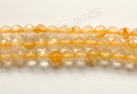 Yellow Rutilated Quartz Natural AA  -  Faceted Round  16"