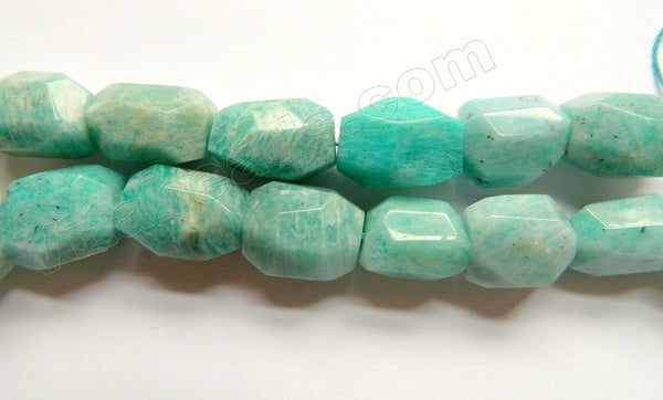 Light Russia Amazonite Natural A  -  Machine Cut Tumbles  16"