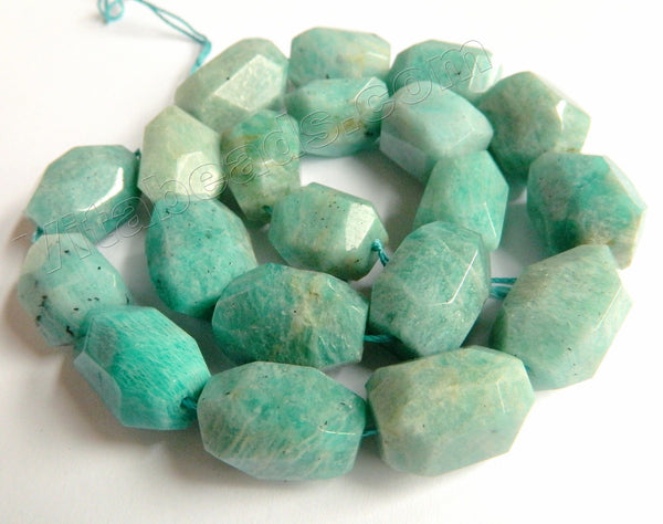 Light Russia Amazonite Natural A  -  Machine Cut Tumbles  16"