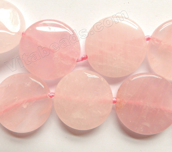 Rose Quartz Natural A  -  Big Thick Puff Coins  15"