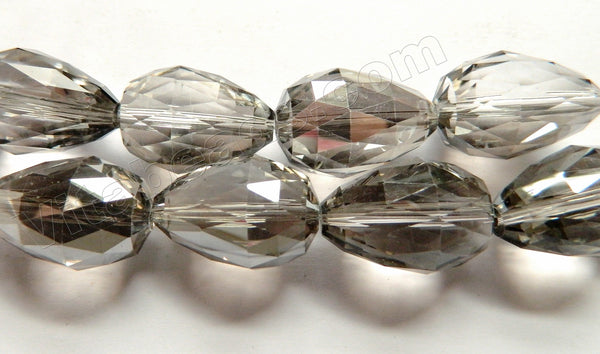 Mystic Smoky Crystal Quartz  -  Drilled Through Faceted Drop 8"