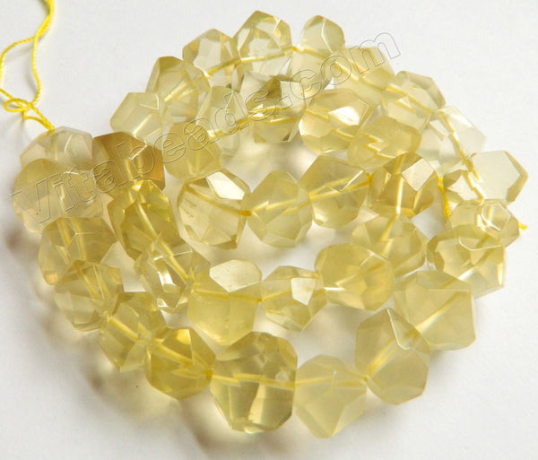 Light Lemon Quartz (Natural) AA  -  Center Cut Faceted Tumble  16"