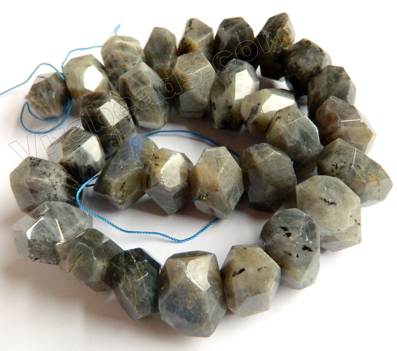 Labradorite A  -  Machine Cut Rondel Tumble  16"