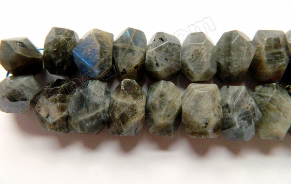 Labradorite A  -  Machine Cut Rondel Tumble  16"