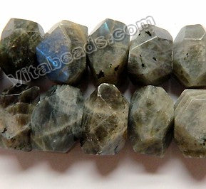 Labradorite A  -  Machine Cut Rondel Tumble  16"