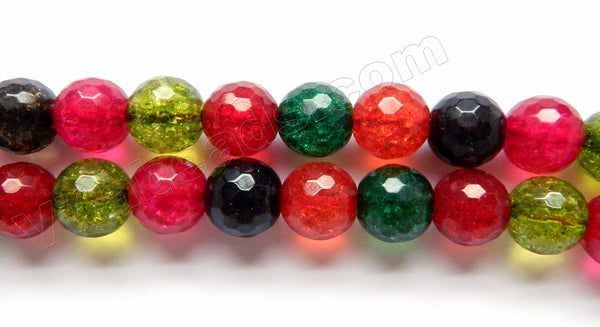 Dark Mixed Explosion Crystal AA - Faceted Round  16"