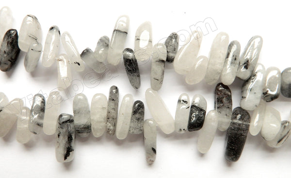 Black Rulitated Quartz  -  Smooth Sticks 16"