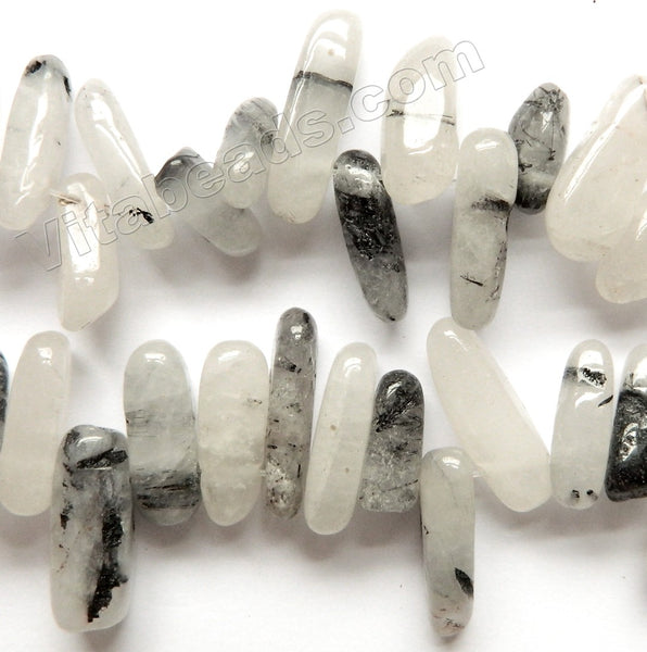 Black Rulitated Quartz  -  Smooth Sticks 16"