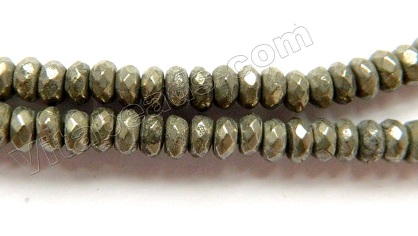 Pyrite  -  Faceted Rondel  15"