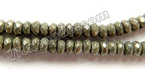 Pyrite  -  Faceted Rondel  15"