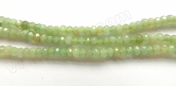 Multi Colored New Jade  -  Small Faceted Rondel  14"