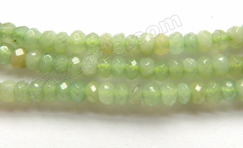 Multi Colored New Jade  -  Small Faceted Rondel  14"
